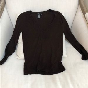 Dark brown V-neck BCBG sweater